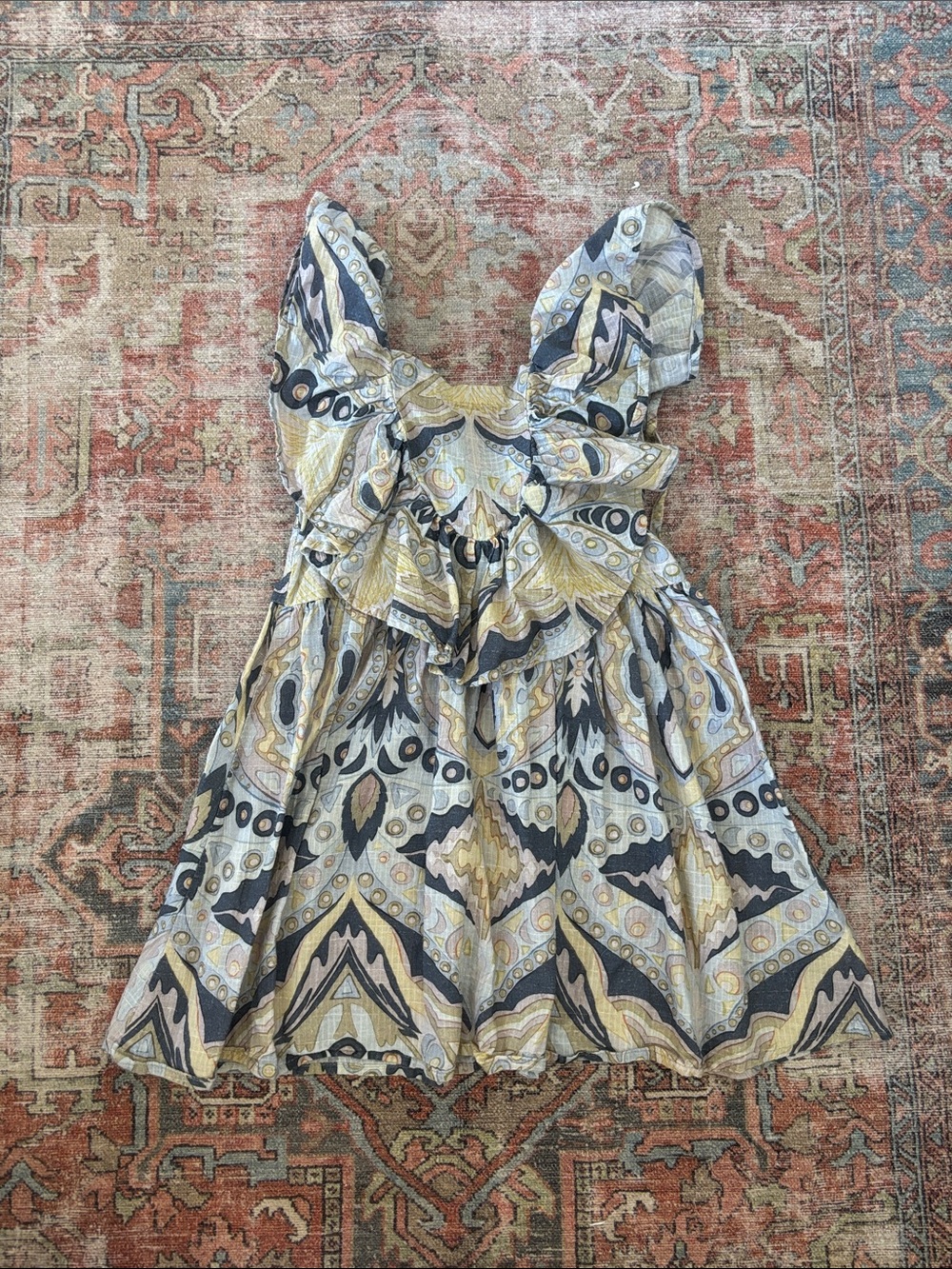 CULT GAIA Girls' Printed Ruffle Sundress - Multi Color paisley